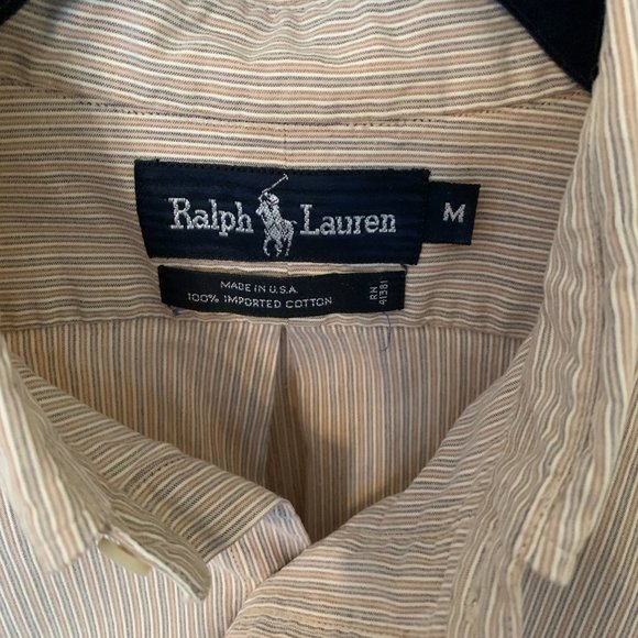 Ralph Lauren Long Sleeve Button Down Shirt, Men’s Medium, 100% Import Cotton, US - Picture 3 of 3